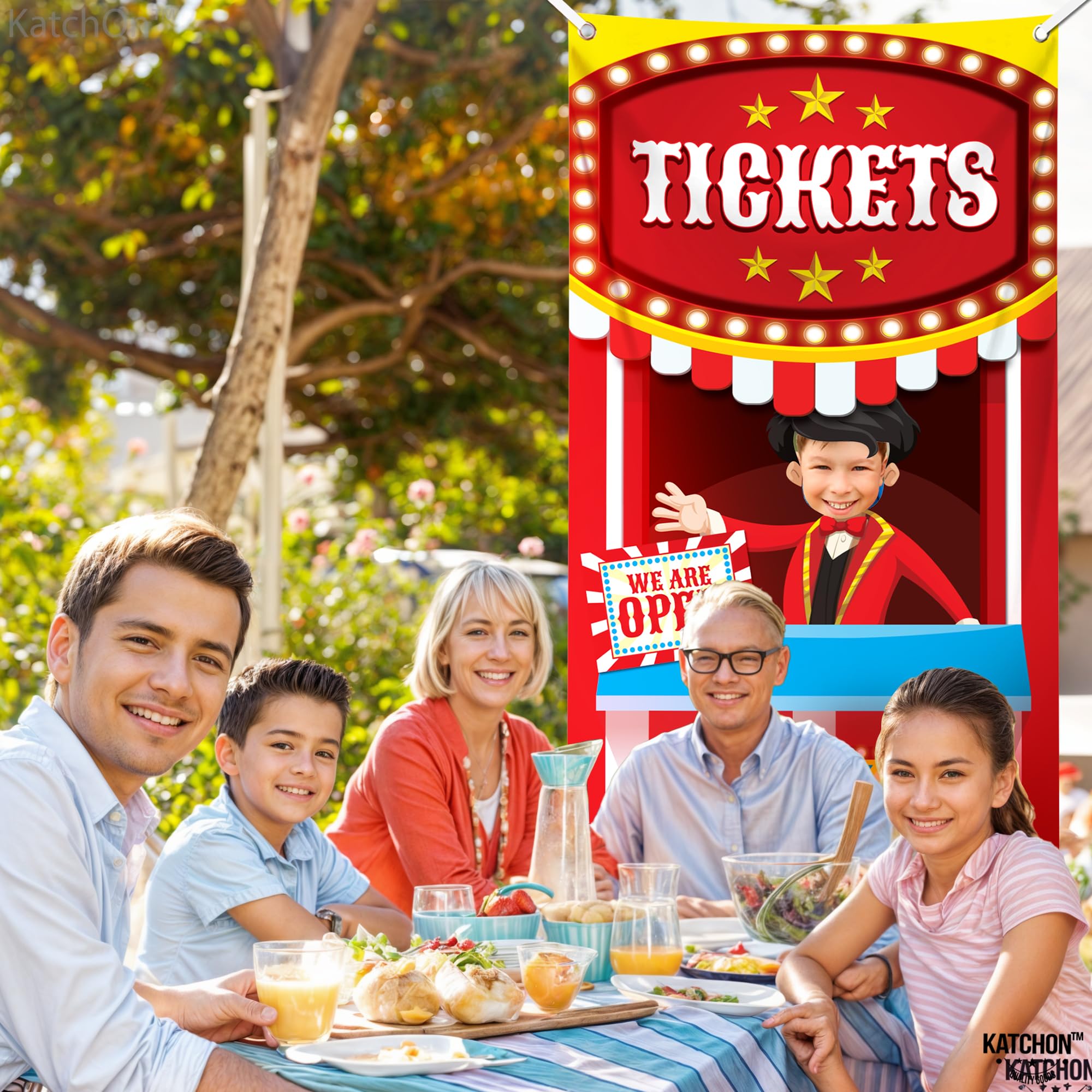 Katchon, Carnival Ticket Booth Stand Banner - 72X36 Inch | Carnival Theme Party Decorations | Carnival Decorations For Carnival