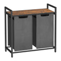 VASAGLE Laundry Hamper, Laundry Basket, Laundry Sorter with 2 Pull-Out and Removable Bags, Shelf, Metal Frame, 2 x 12.1 Gallons 