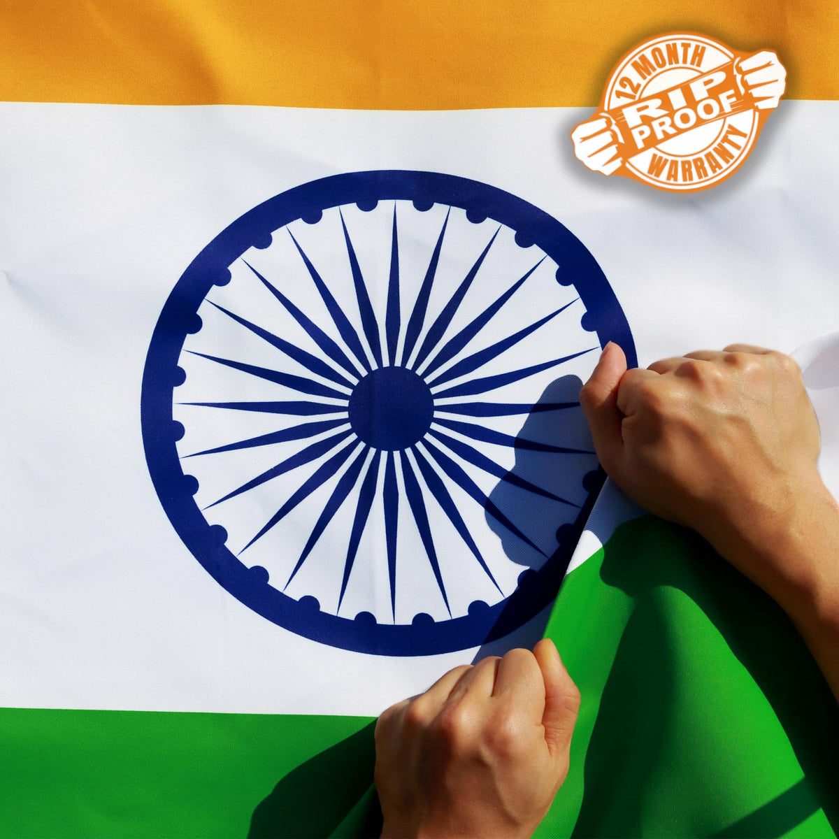 Anley Rip-Proof Technology Double Sided 3-Ply India Flag 3X5 Foot - Vivid Color, Canvas Header And Wrinkle Resistant - The Stron