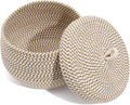 AN Enterprises MultiPurpose Cute Jute Basket with Lid Storage Baskets for Bathroom Living Room & Kitchen Organiser Box Vanity B