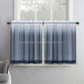 SeeGlee Sheer Bathroom Curtains 30 Inches Long for Small Windows - Set 2 Panels Semi Sheer Cafe Curtains Tier Rod Pocket Linen L