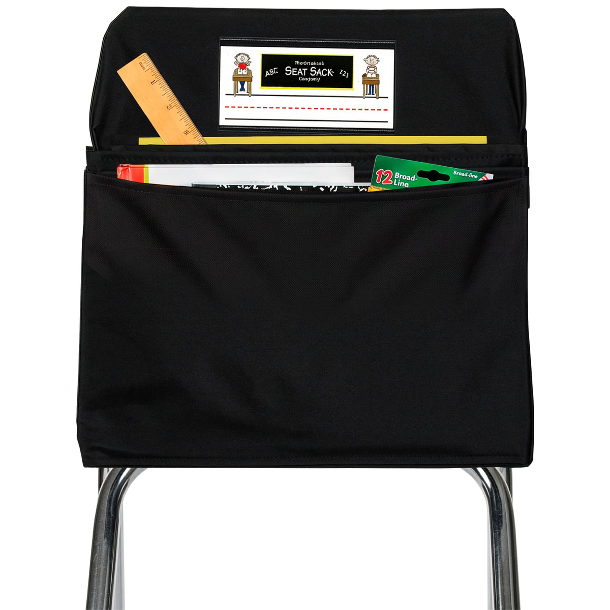 Seat Sack Student Chair Storage Pocket  17, Double Pocket, Classroom Chair Organizer for Student Desks, Durable OvertheChair
