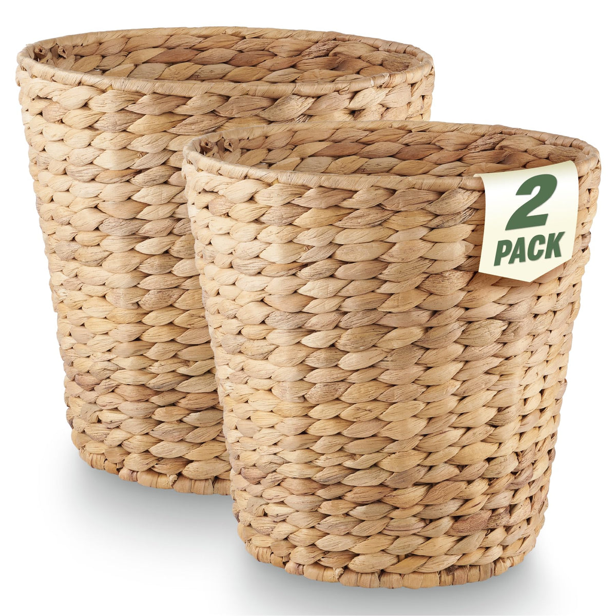 84ECO 2Pack 3 Gallon Wicker Trash Can for Bathroom  Decorative Trash Can