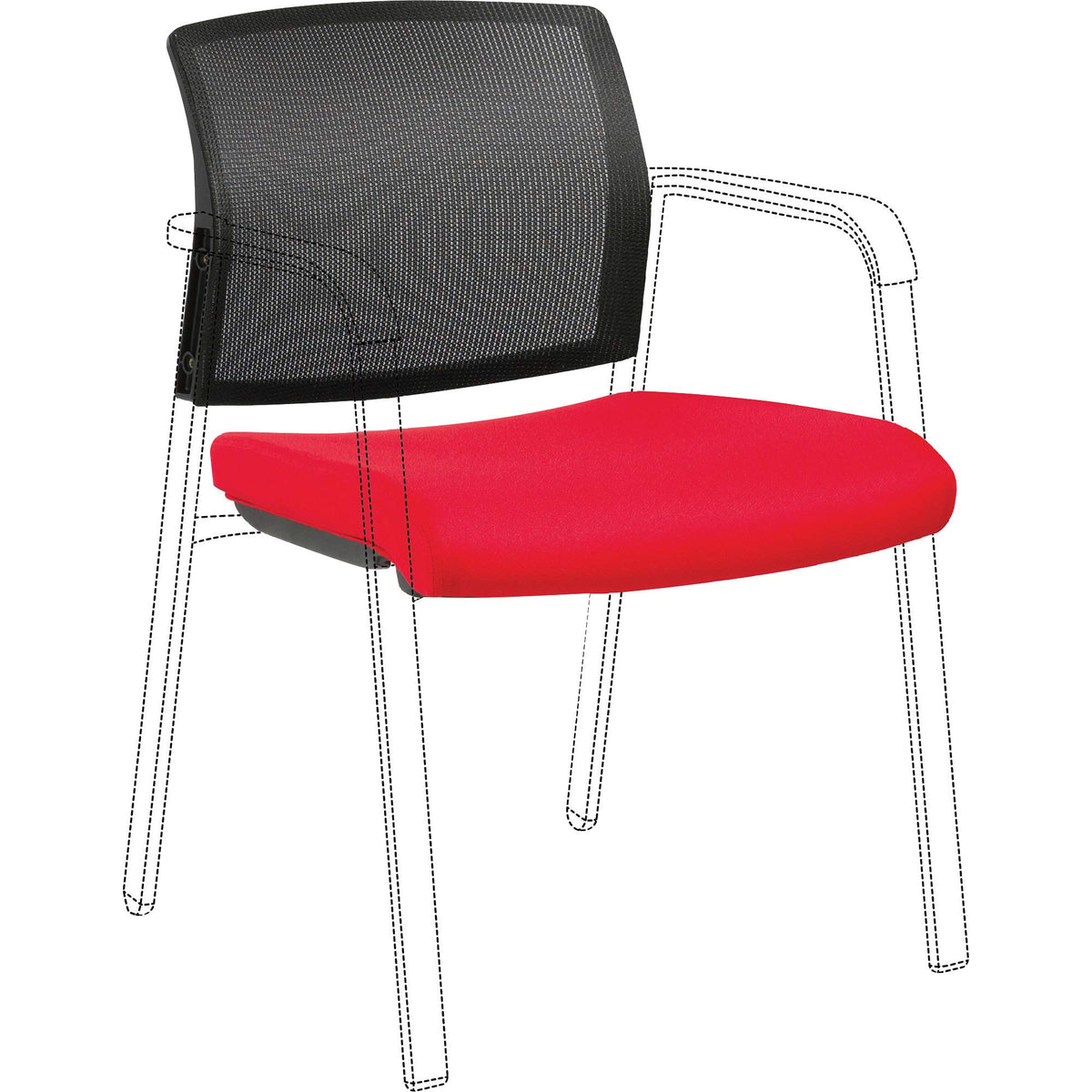 Llr30946 - Lorell Stackable Chair Mesh Back/Fabric Seat Kit