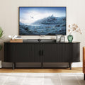 ONBRILL 63  TV Stand with Power Outlet for TVs up to 70 Inch, Entertainment Center with Storage and Adjustable Shelves, Modern M