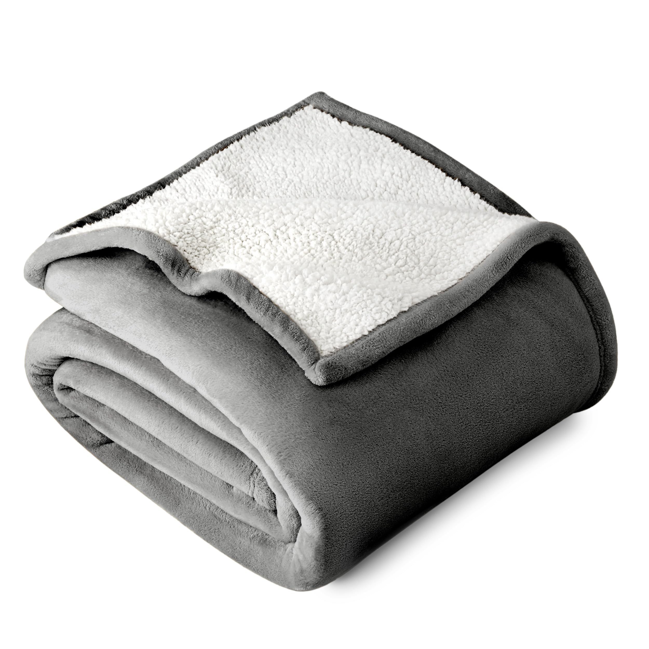 Bare Home Sherpa Fleece Blanket - Twin/Twin Extra Long Blanket - Blanket for Bed, Sofa, Couch, Camping and Travel - Warm & Light