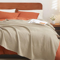 Phf 100% Cotton Waffle Weave Blanket King Size 104' X 90' - Lightweight Cozy Washed Soft Breathable Throw Blanket - Great Blan