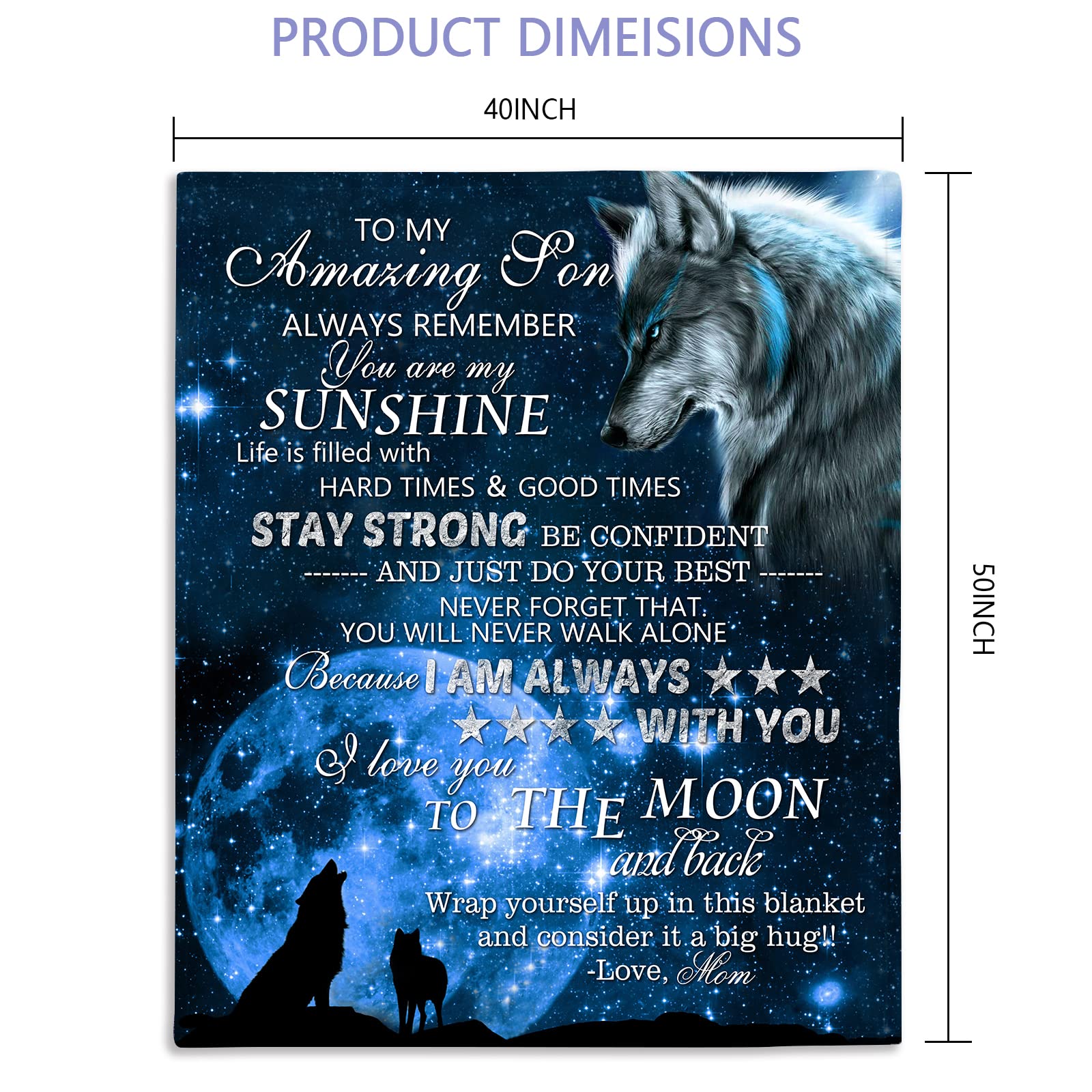 Joyloce To My Son Blanket From Mom | Super Soft Fleece Throw Blankets 50X40 Inches | Birthday Gifts For Son Back To School | Son