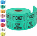 Tacticai 500 Raffle Tickets, Green (8 Color Selection), Double Roll, Ticket For Events, Entry, Class Reward, Fundraiser & Prizes