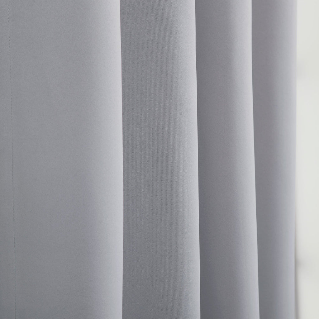 Best Home Fashion Basic Thermal Insulated Blackout Curtains - Antique Bronze Grommet Top - Grey - 52'' W X 96'' L (Set Of 2 Pane