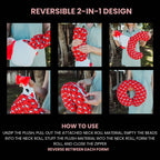 Surreal Entertainment Sanrio Hello Kitty Adult Reversible Neck Roll Pillow | Travel Essentials For Extra Comfort Support In Airp