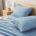 Andency Grayish Blue Sheets Queen Set 4 Pieces, Super Soft Sheets For Queen Size Bed, Microfiber Queen Sheet Set, Deep Pocket Up To 16', Hotel Luxury Breathable & Cooling Bedding Sheets & Pillowcases