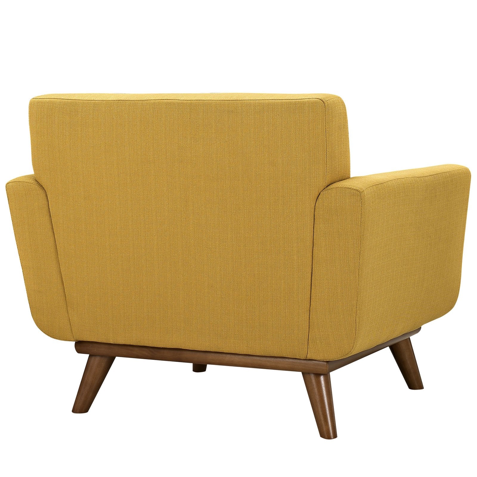 Modway Engage Mid-Century Modern Upholstered Fabric Accent Arm Lounge Chair In Citrus, Armchair