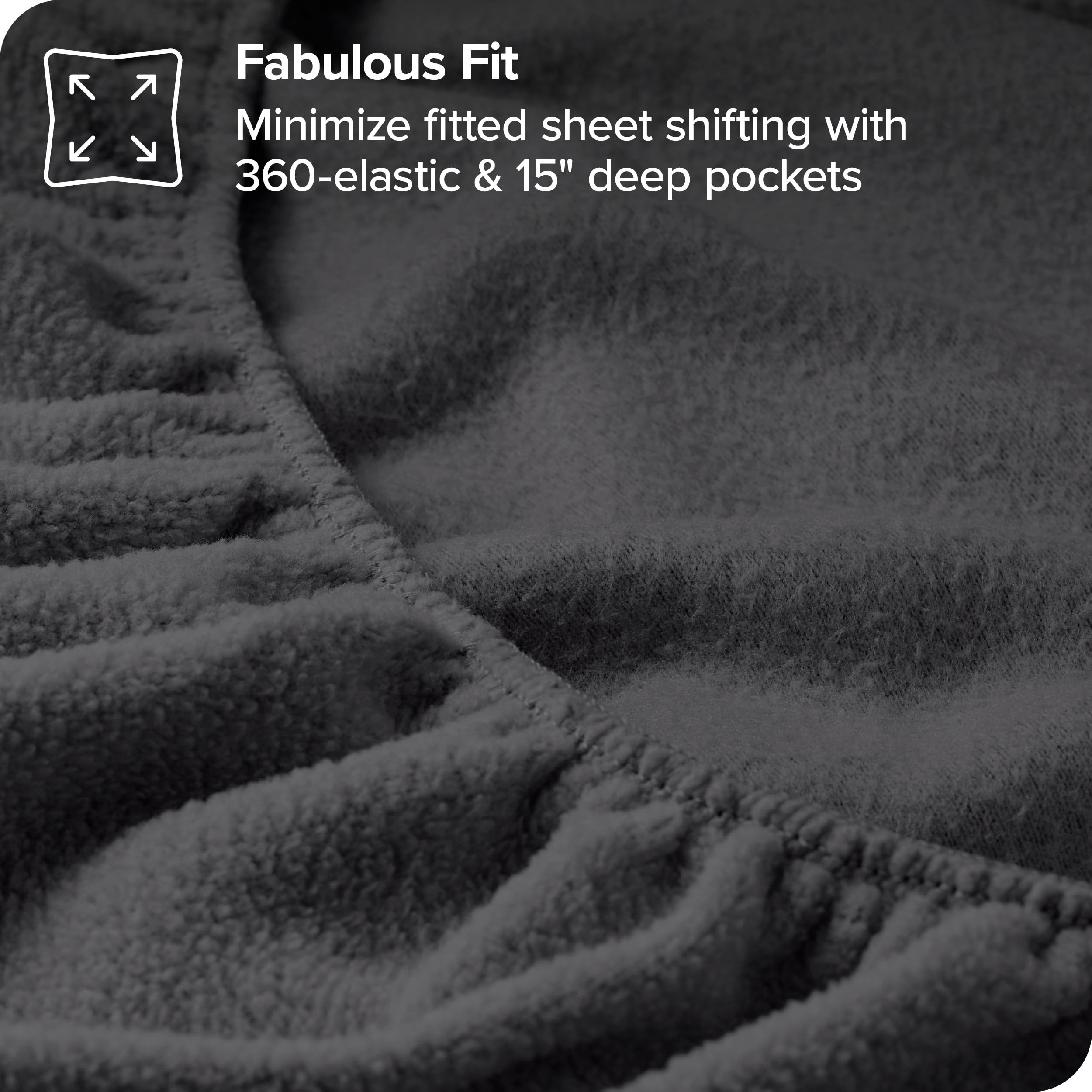 Bare Home Super Soft Fleece Fitted Sheet - Split King Size - Extra Plush Polar Fleece - Deep Pocket - All Season Cozy Warmth (Sp