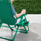 Best Choice Products Adjustable Zero Gravity Chair, Monochromatic Color Folding Patio Recliner W/Side Tray, Headrest - Emerald