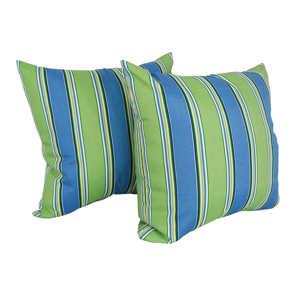 Blazing Needles Square Indoor/Outdoor Throw Pillow, 25", Haliwell Caribbean 2 Count