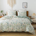 Honeilife Duvet Dover King Size - 100% Cotton Comforter Cover Floral Duvet Cover Sets,Breathable Duvet Cover With Zipper Closure