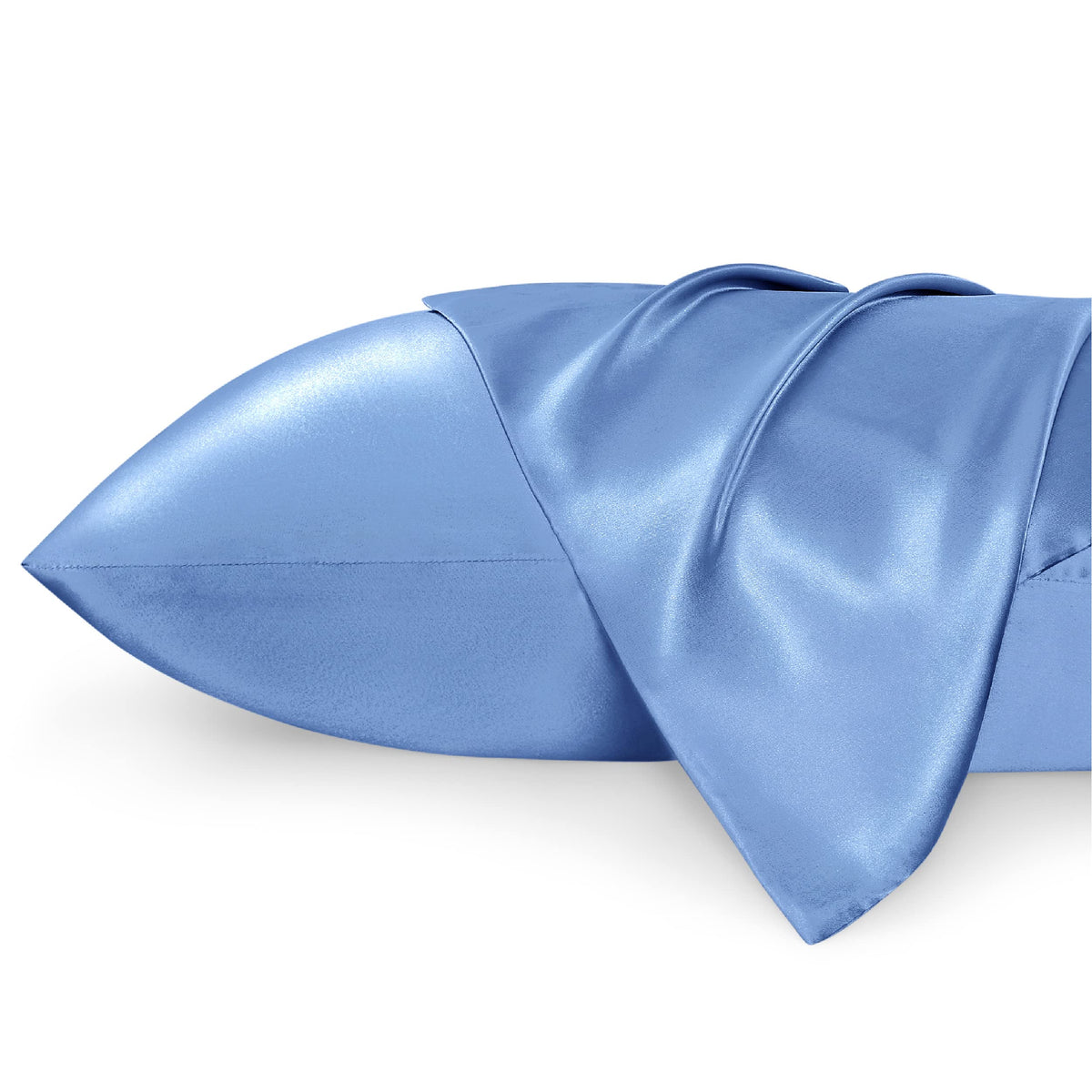 Bedsure Satin Pillowcases Standard Set Of 2 - Sky Blue Silk Pillow Cases For Hair And Skin 20X26 Inches, Satin Pillow Covers 2 P