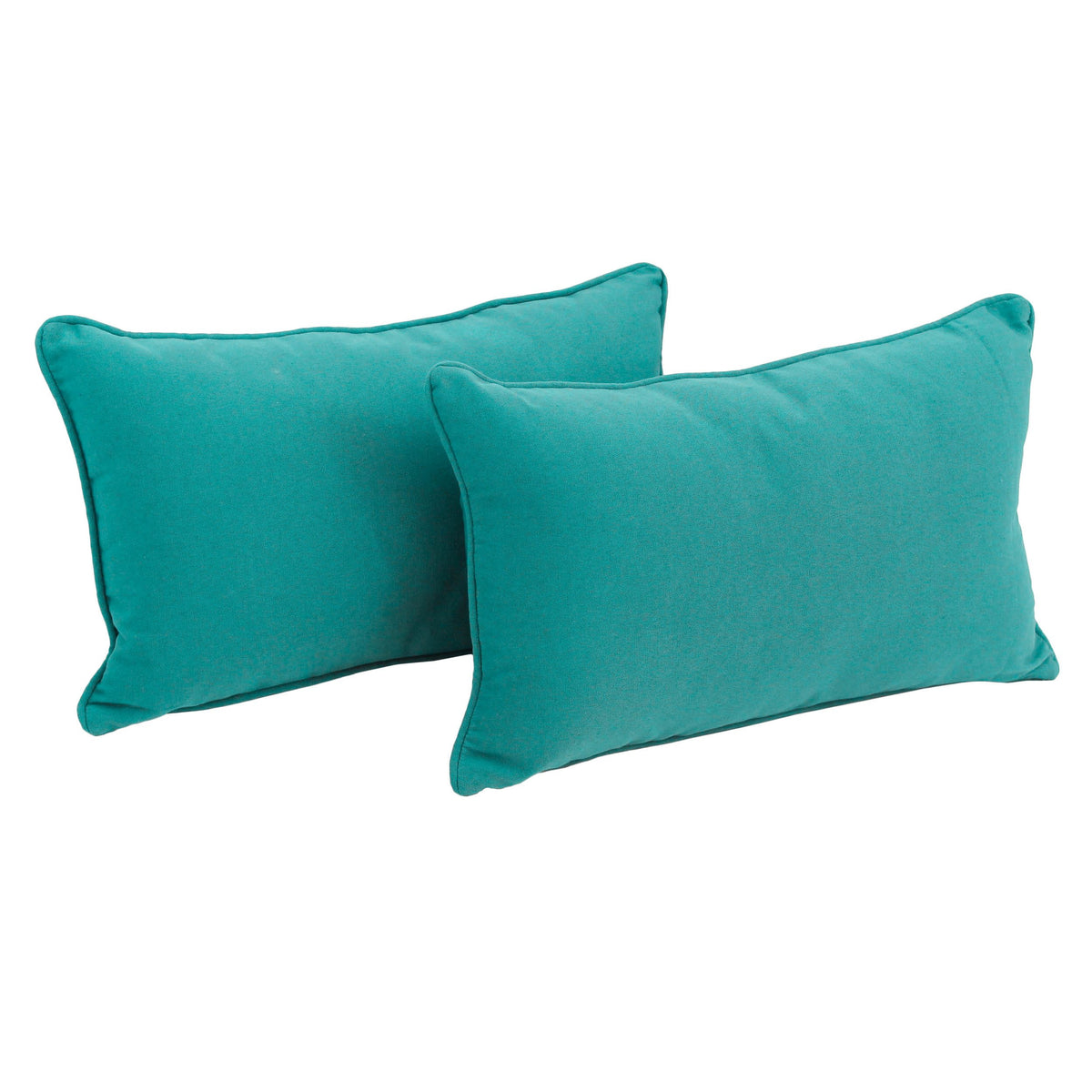 Blazing Needles Corded Twill Throw Pillows (Set of 2), 20&quot; x 12&quot;, Aqua Blue