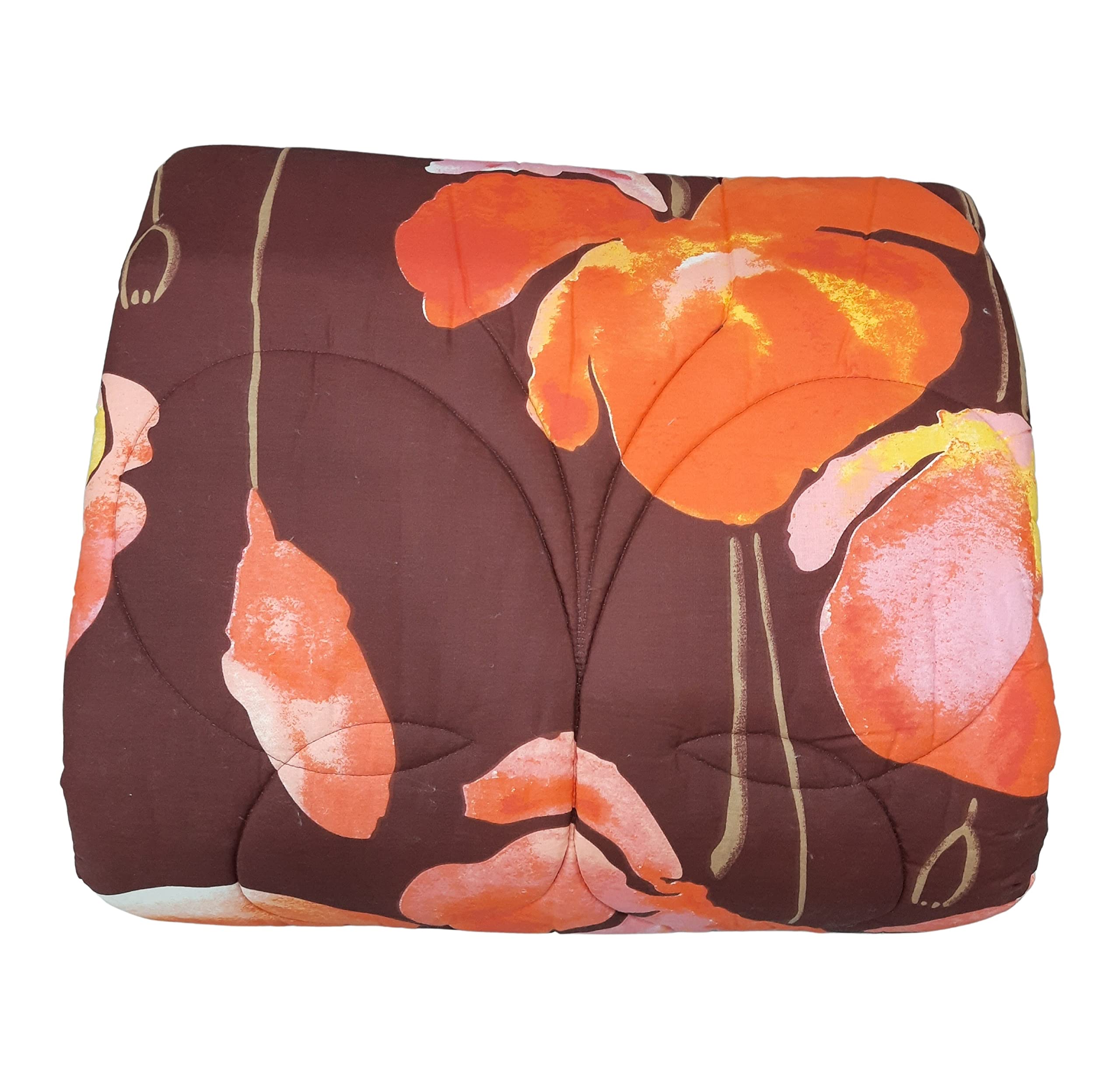 Weaves Single Bed Comforter For Heavy Winters  Reversible, Extra Soft & Warm Quilt With 300 Gsm Poly Fiber Filling  Size: 152 