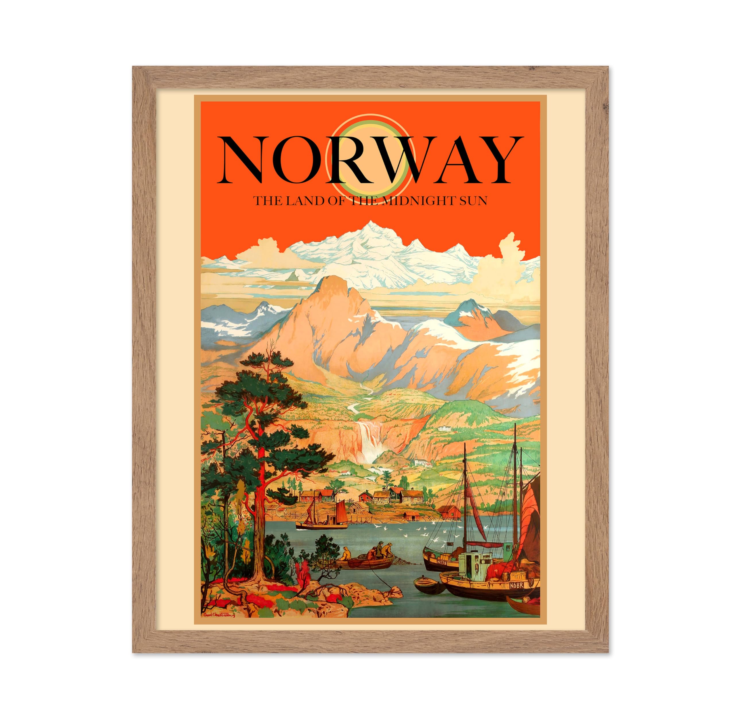 Poster Master Travel Poster - Vintage Norway Print - Unique Wall Decor for Home, Living Room, Kitchen, Office, Bedroom, Bathroom
