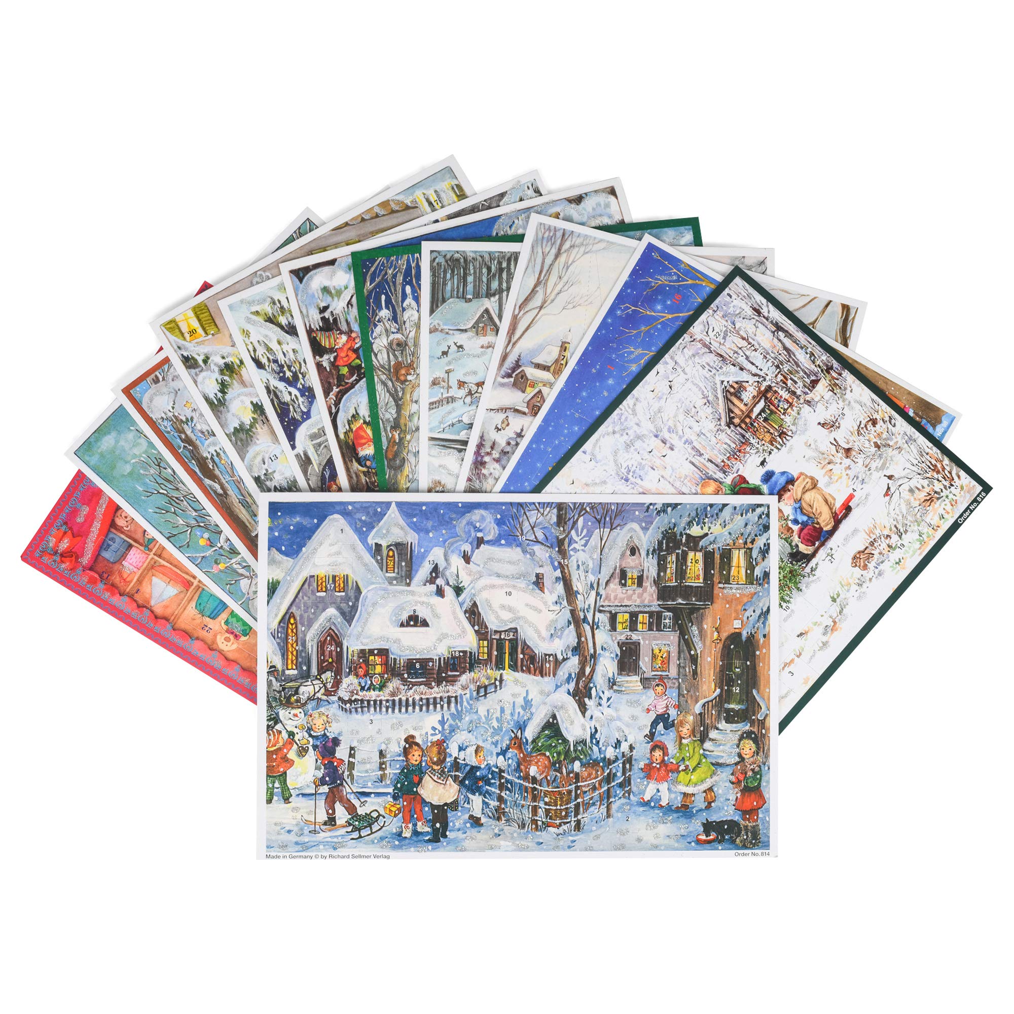 Alexander Taron Importer Adv100 Sellmer Advents Small-Assorted Set Of 12 Pcs-With Mailing Envelope, Multi