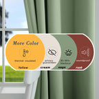 Mrs.Naturall Sage Green Curtains 52X92 Inches Long For Living Room 2 Panels Blackout Room Darkening Curtains