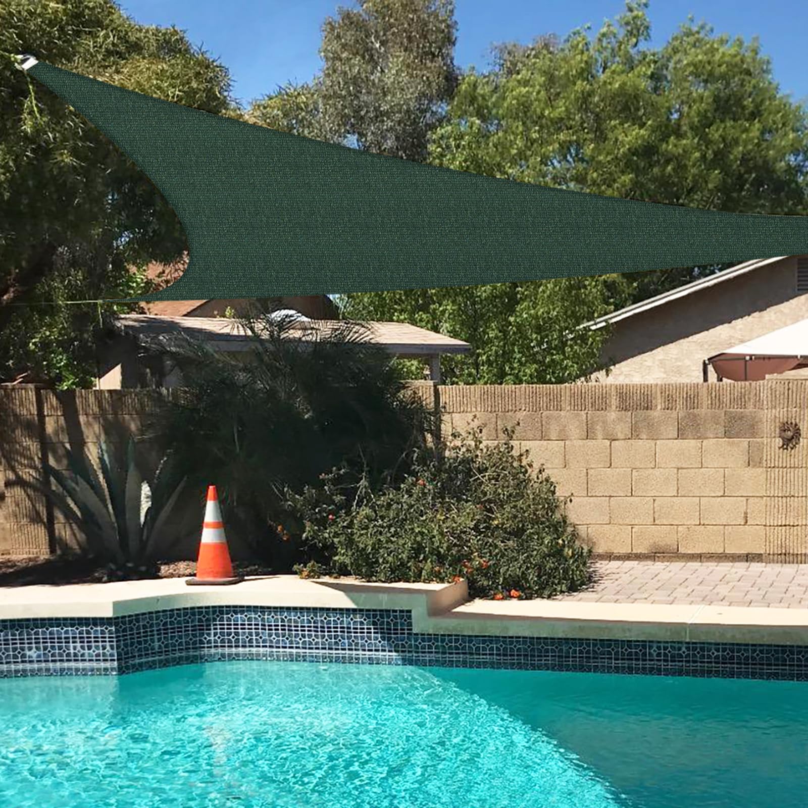 Tang 9'X20'X22' Sun Shade Sail Right Triangle Permeable Canopy Uv Block Shade Cloth Heavy Duty Fabric For Patio Outdoor Backyard