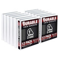 Samsill Durable 1 Inch Binder, Made In The Usa, D Ring Binder, Customizable Clear View Cover, White, 12 Pack, Each Holds 225 Pag
