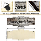 Jetec Home Sweet Home Sign, Rustic Wood , Large Farmhouse Home Plaque Wall Hanging Wooden Sign For Bedroom, Living Room, Wall, W
