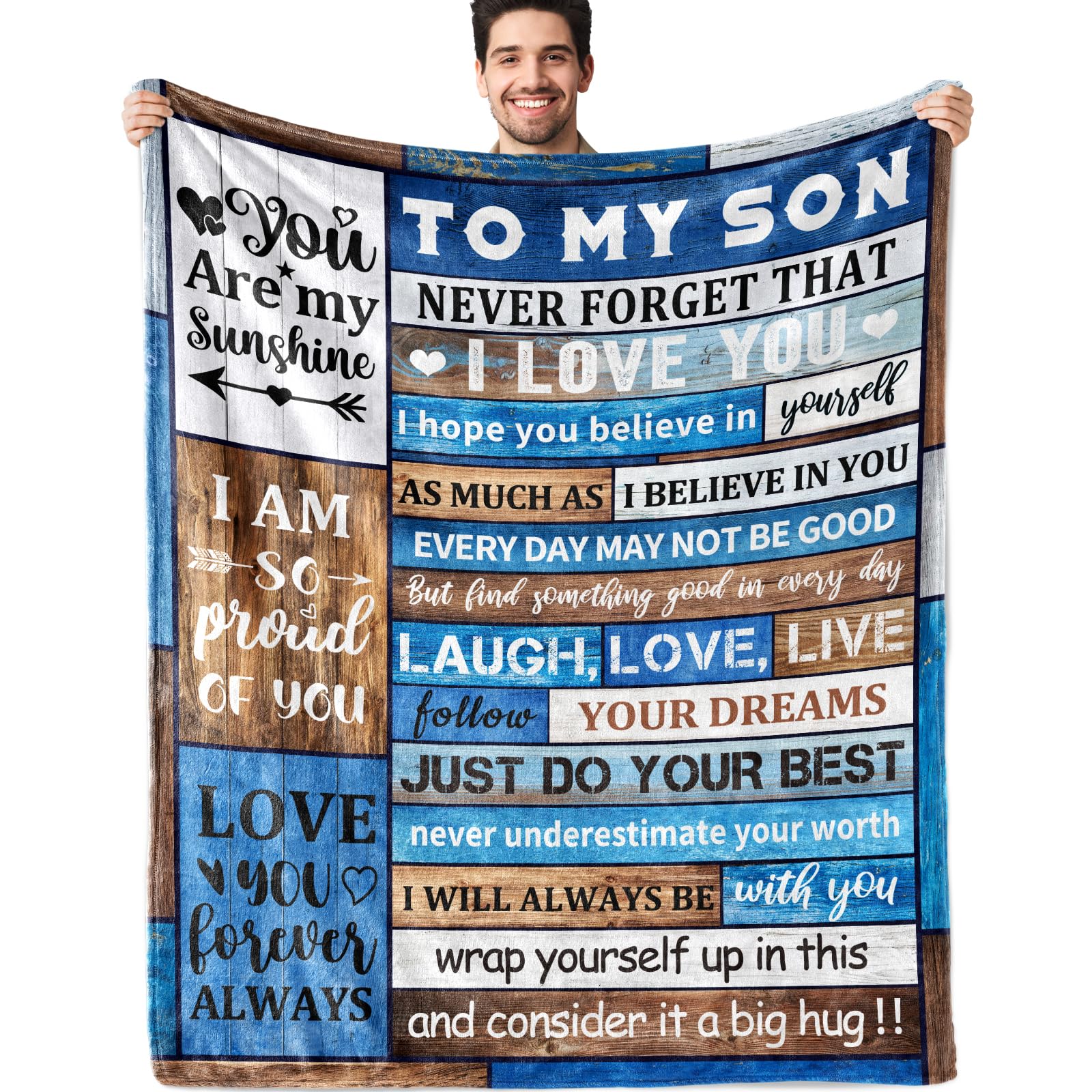 Gifts For Son, Blanket 60'X 50' Son Gifts From Mom Dad, To My Son Gifts Fleece Soft Throw Blankets, Birthday Wedding Graduatio