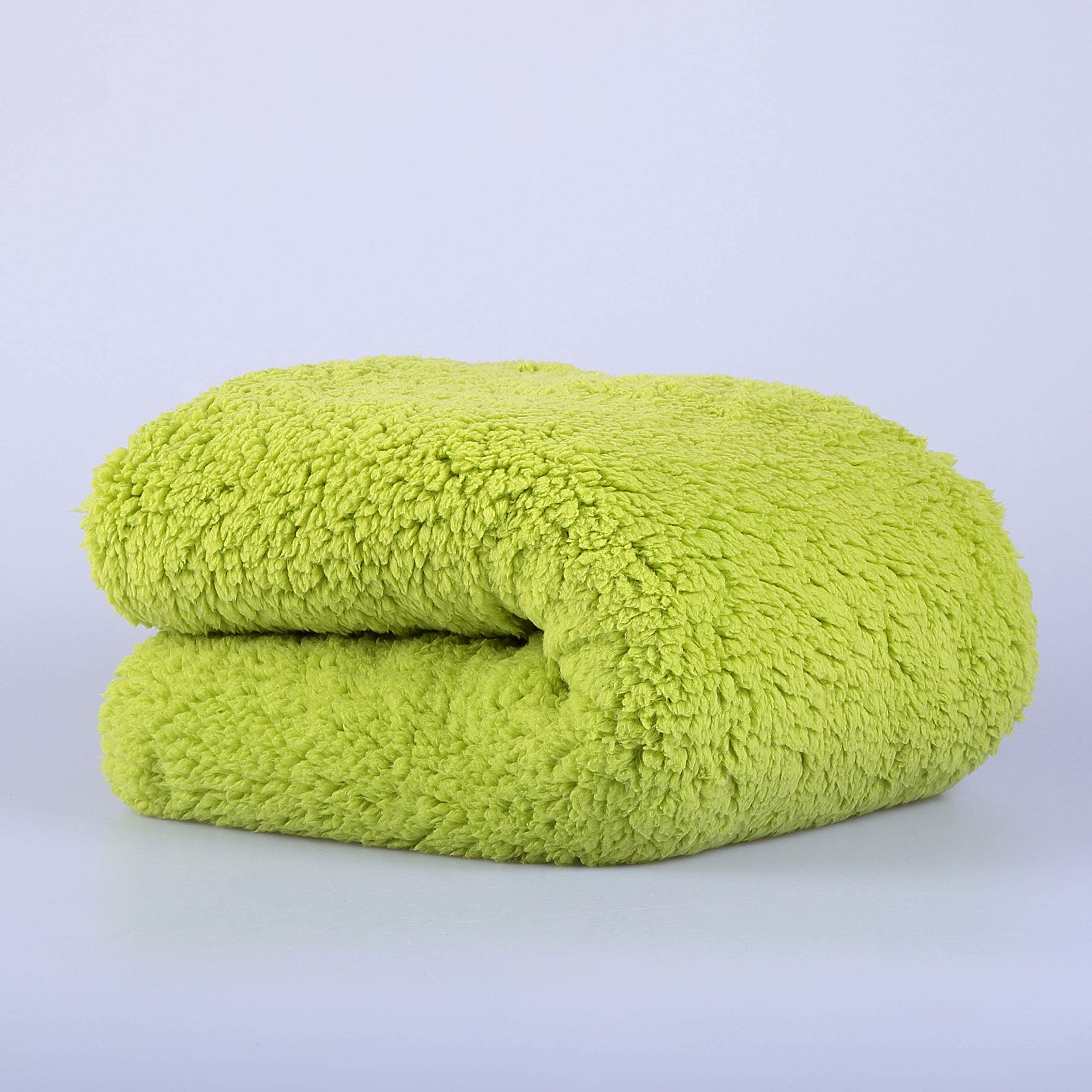 Reafort Ultra Soft Sherpa Body Pillow Cover/Case With Zipper Closure 21'X54' (21'X54' Body Pillow Cover, Lime)