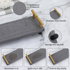 Segbeauty Instant Dry Sink Caddy, Water Absorbing Stone Drying Tray For Kitchen Counter, Quick Dry Diatomaceous Tray Countertop