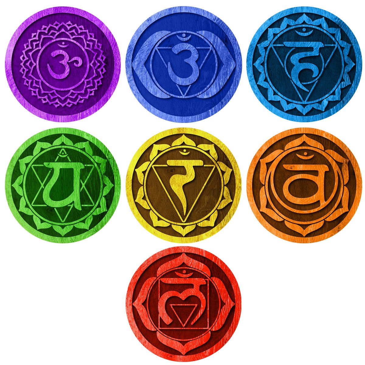 My Wonderful Walls 7 Chakras Energy Centers Wall Decal Set - Yoga Studio Decor, Meditation Decal, Spiritual Gift Idea for Yogis