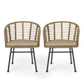 Christopher Knight Home Randy Outdoor Dining Chair Sets, Beige + Light Brown + Black
