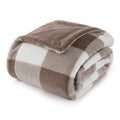 Bedsure Gentlesoft Brown Plaid Blanket for Christmas, Gingham Winter Bedding Sherpa Fleece Thick Warm Throw Blanket Cozy Gifts f