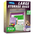 HIBAG 5 Gallon Large Storage Bags, 15    x 18    Resealable Clear Bags with Handle, Extra Large XL Heavy Duty for Clothes Pillow