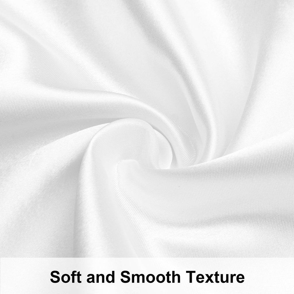 Ntbay Satin Body Pillowcase For Hair And Skin, Luxurious And Silky Pillow Case With Envelope Closure, 20X54 Inches, White