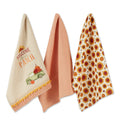 DII Pumpkin Spice Fall Kitchen Towels Collection Durable Cotton Cloth, Decorative and Absorbent, Dish Towel Set, 18x28, Truck, 3