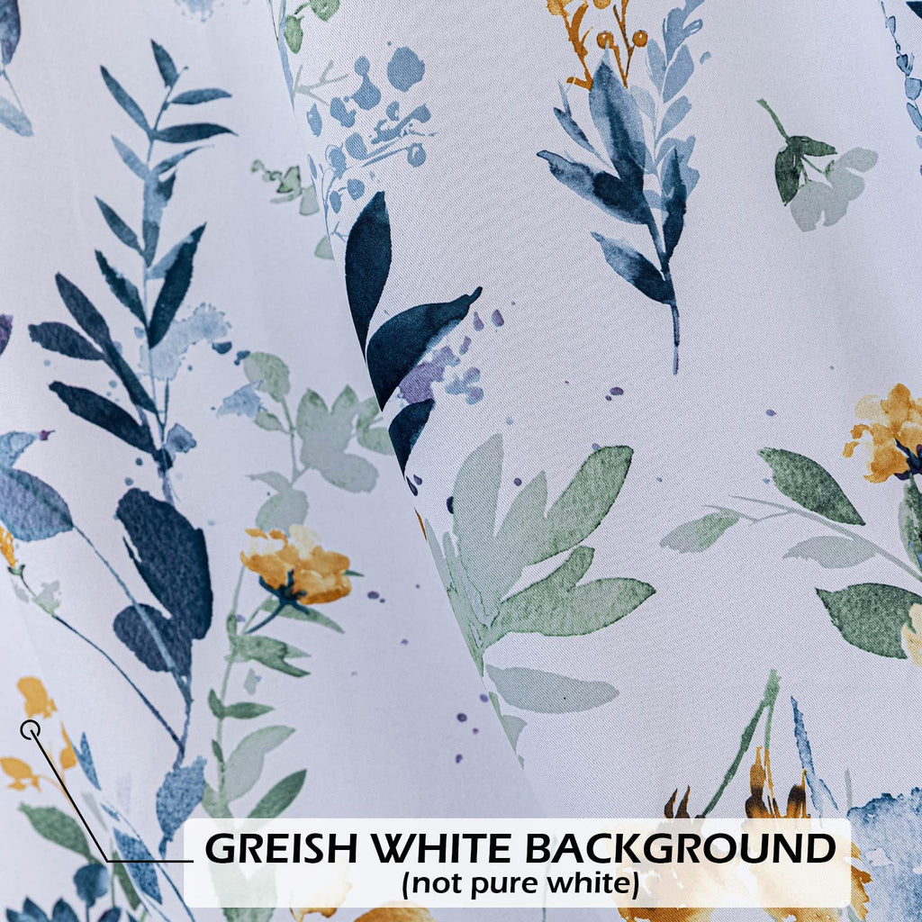 Mysky Home 102 Inch Long Floral Curtains For Living Room Bedroom Curtains Thermal Insulated Light Blocking Window Curtains For Dining Room Patio Grommet Drapes, 2 Panels, Yellow And Blue