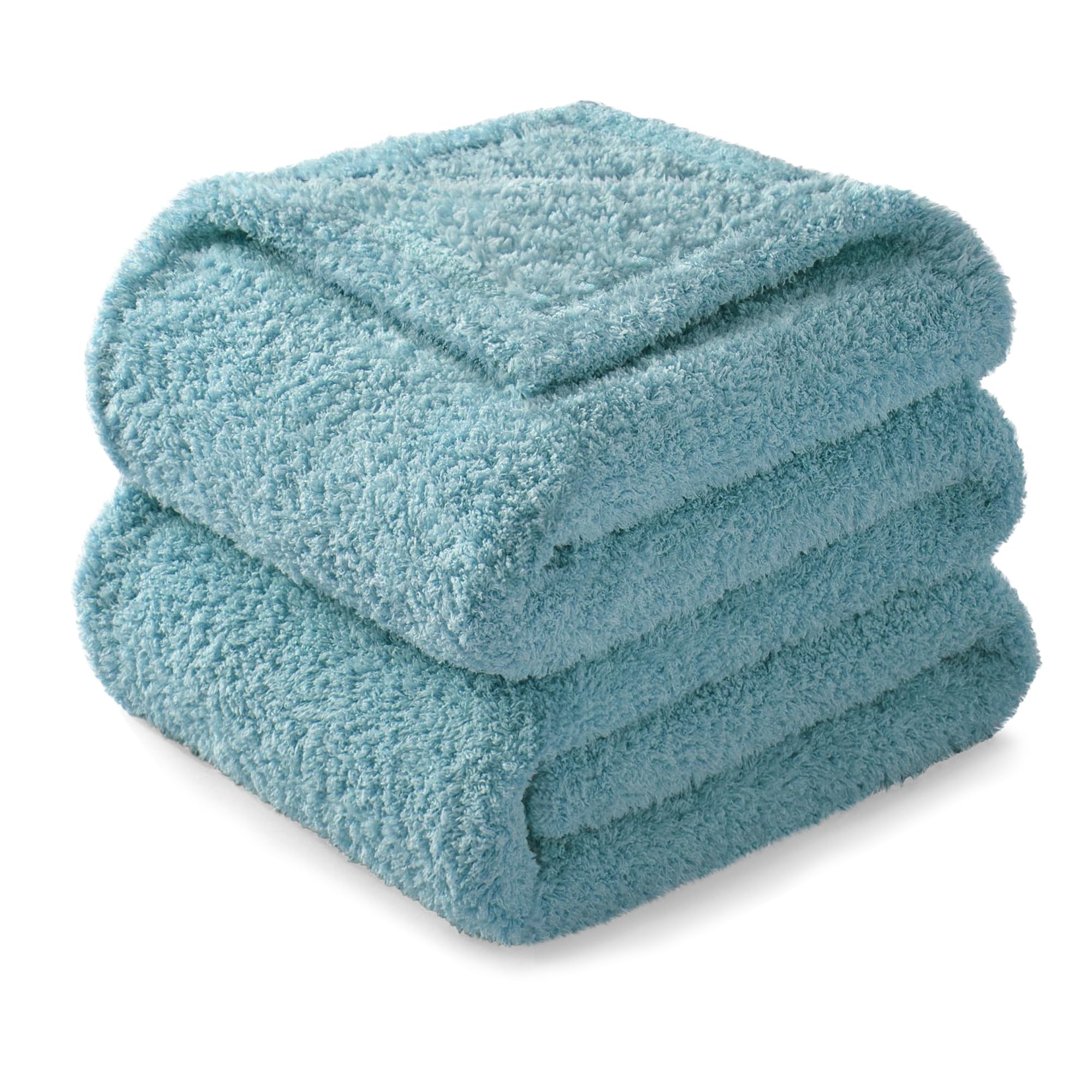 Exclusivo Mezcla Slate Blue Fleece Blanket For Couch, Soft And Cozy King Blankets For Women, Suitable For All Seasons, 90X104 In