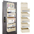 Over the Door Organizer 6 Shelves & 8 Pockets, Zippered Divider