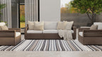 Mad Mats Outdoor/Indoor, Reversible Plastic Mat For Patio, Porch, Deck, Kitchen & Bath, Stripes (2.5' X 6', Cool Grey)