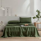 EVERLY Linen Twin Sheets Set, 100% Stonewashed French Linen Bed Sheets Deep Pocket Sheets, 3 Pieces (1 Flat Sheet, 1 Fitted Shee