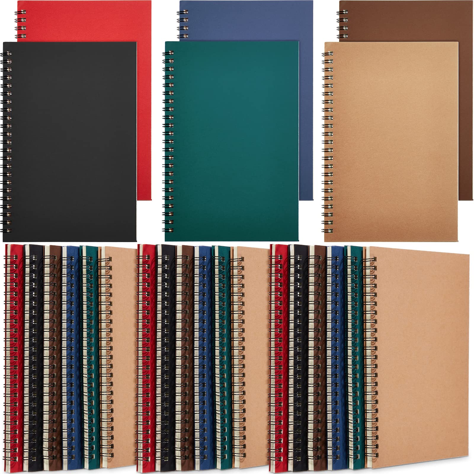 Leinuosen 18 Pack A5 Spiral Notebook Ruled Journal Notebook Notepad Sketchbook Hardcover Lined Notebooks Journals For Office Sch