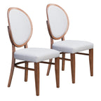 Zuo Modern Regents Dining Chair Set Rubber Wood, Foam, Linen-Like Fabric Walnut, Light Gray Indoor Weight Capacity 265 lbs Dimensions: 16.9" W x 21.9" D x 36.8" H Pack of 2