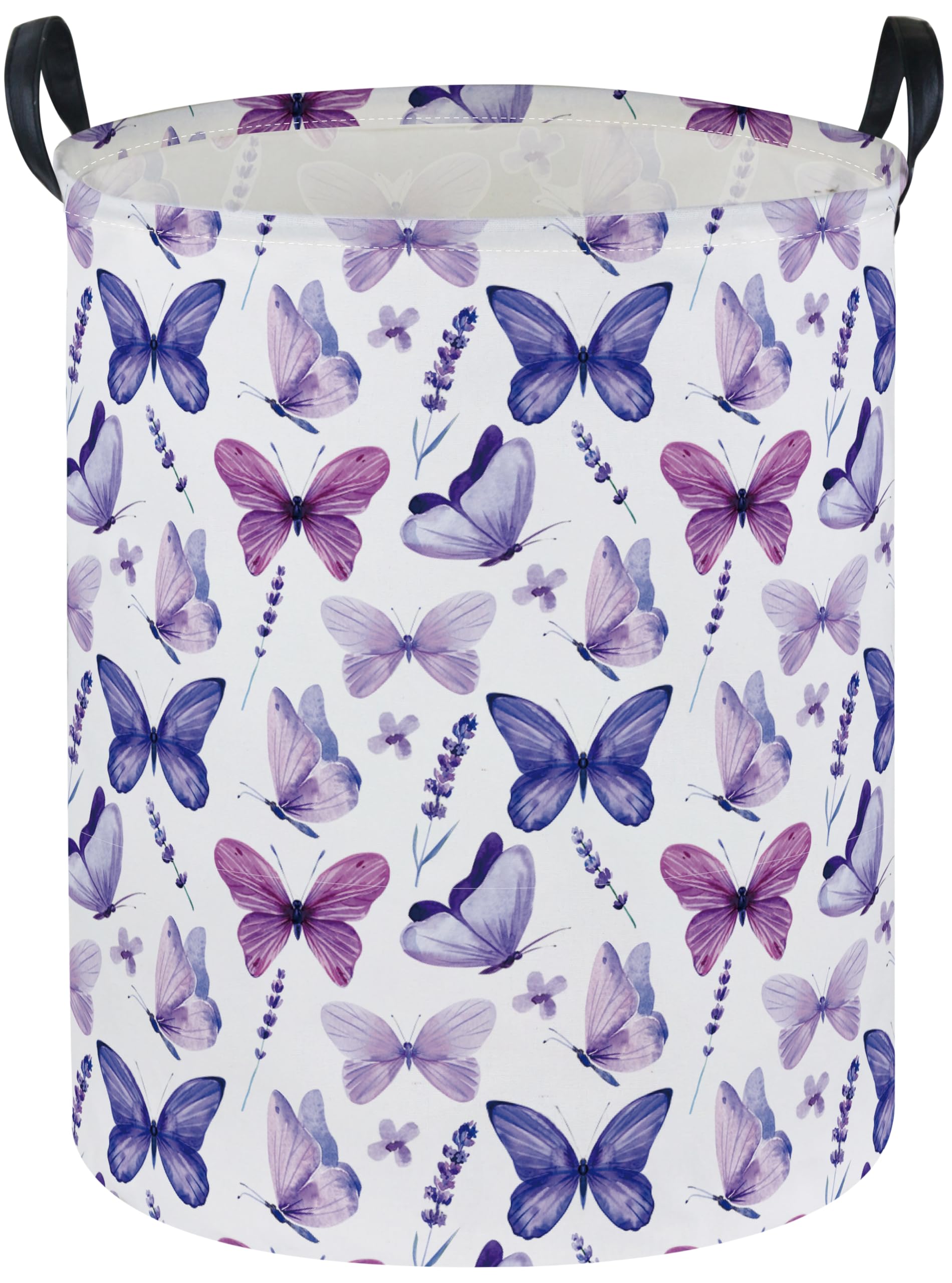 DDBASKET Butterfly Laundry Basket Kids Hamper for Nursery Boy and Girl Hamper Cute Kids Toys Storage Bin Organizer Room Decor fo