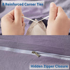 Nestl Grayish Purple Duvet Cover Queen Size - Soft Prewashed Queen Duvet Cover Set, 3 Piece, With Zipper Closure, 1 Duvet Cover 90X90 Inches And 2 Pillow Shams - No Comforter