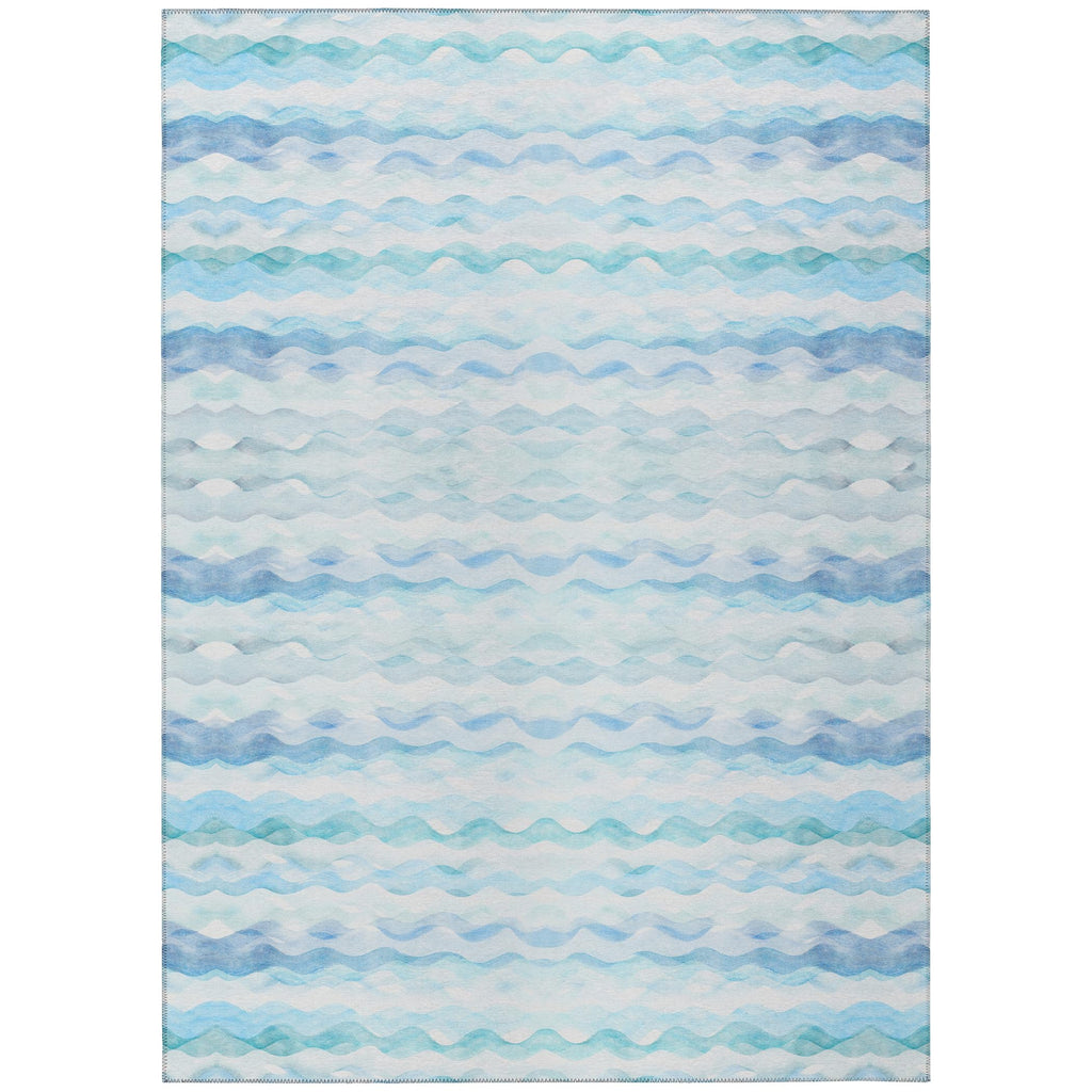 Addison Rugs Surfside ASR46 Blue 10' x 14' Indoor Outdoor Rug, Easy Clean, Machine Washable, Non Shedding, Bedroom, Living Room,