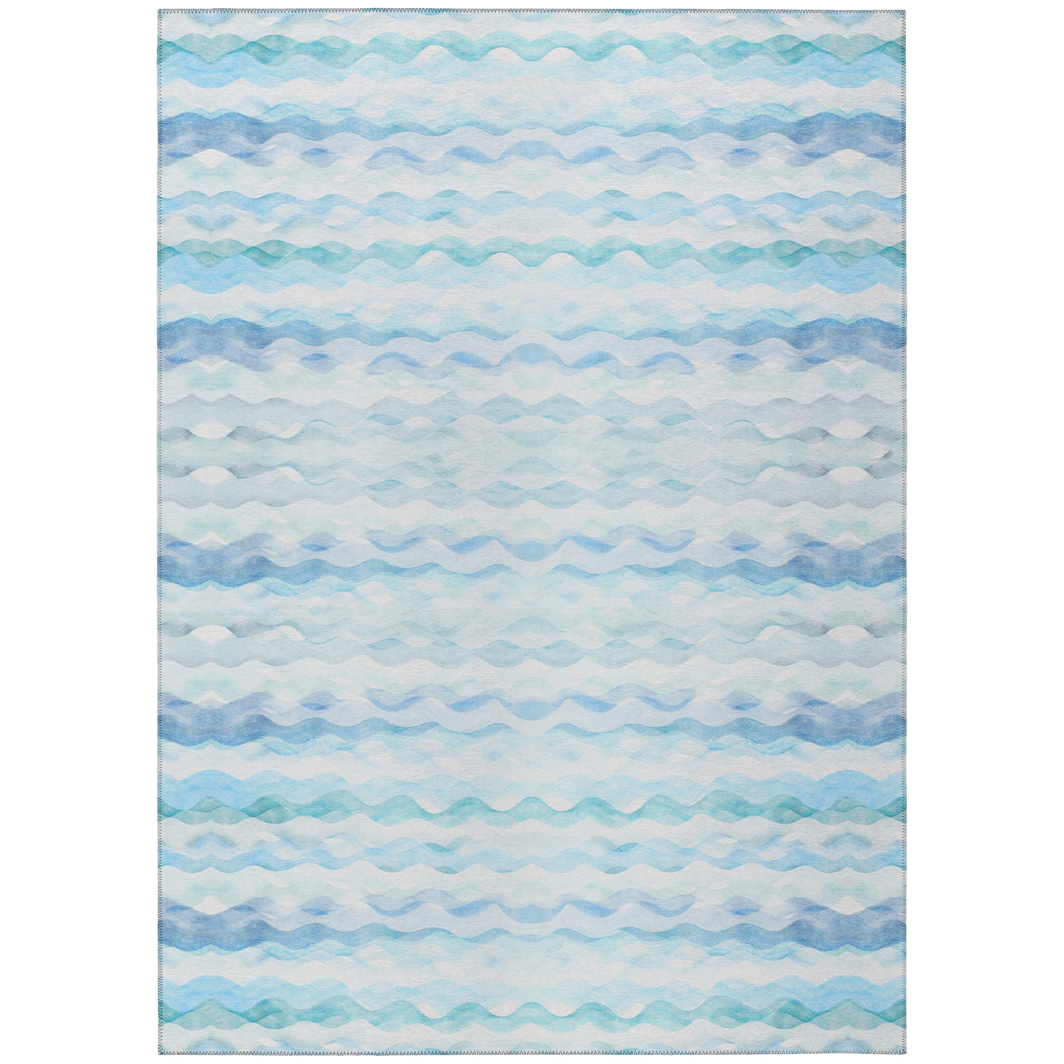 Addison Rugs Surfside ASR46 Blue 10' x 14' Indoor Outdoor Rug, Easy Clean, Machine Washable, Non Shedding, Bedroom, Living Room,